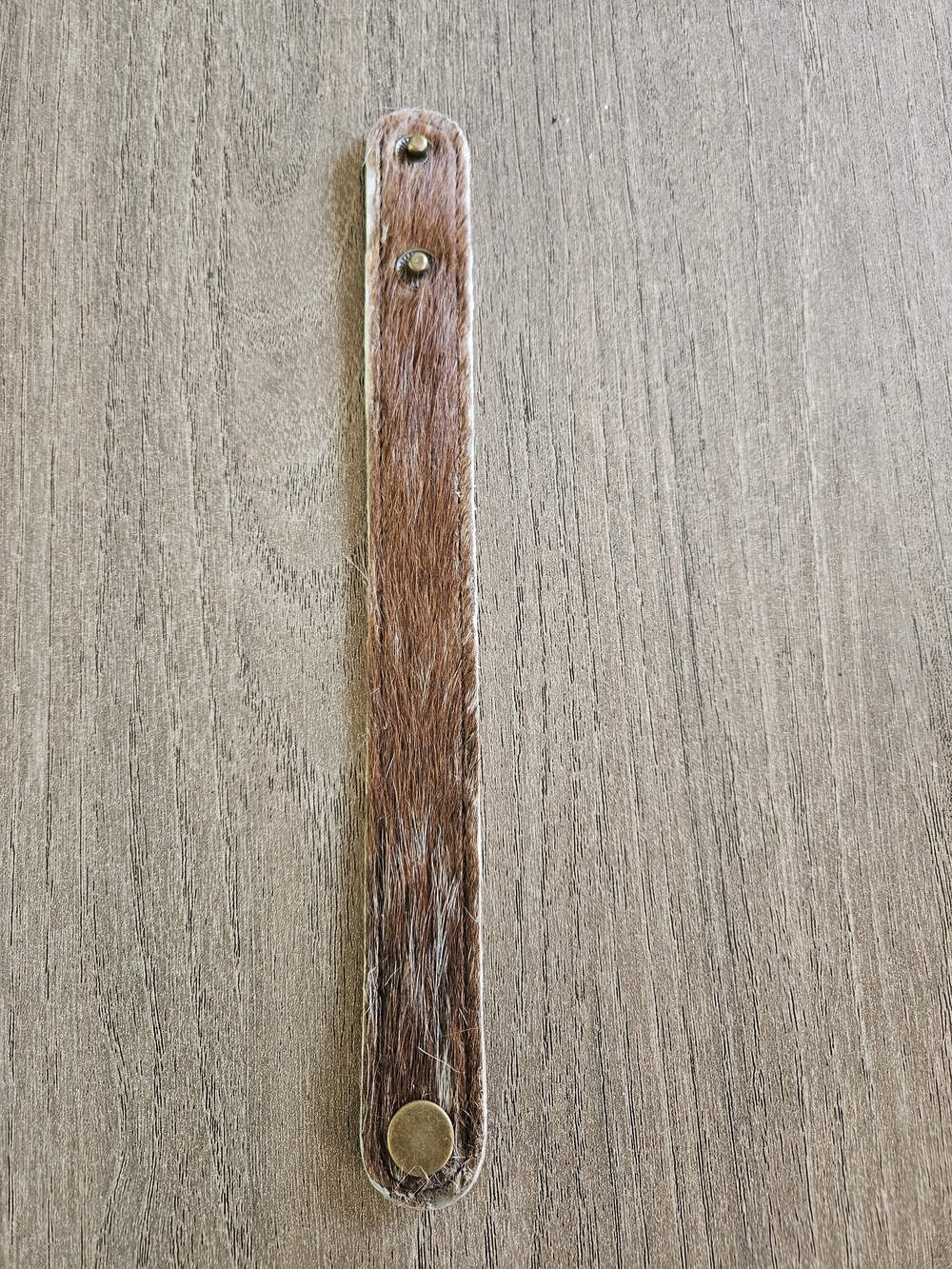 Brown Hair-on Hide Leather Bracelet Strap-NWOT